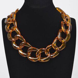 Super Trendy Acrylic Tortoise Chain Necklace